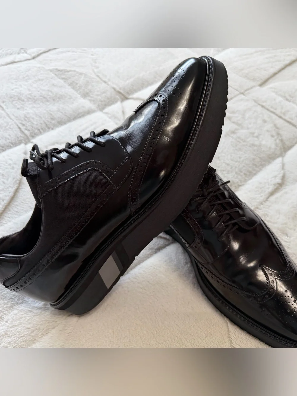 $1,150 Prada Men's Black Leather Platform Oxford Chunky Sole Brogues 11 12